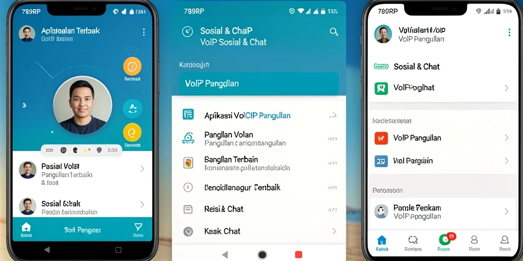 Antarmuka utama 789RP untuk VoIP Panggilan dengan fitur lengkap.