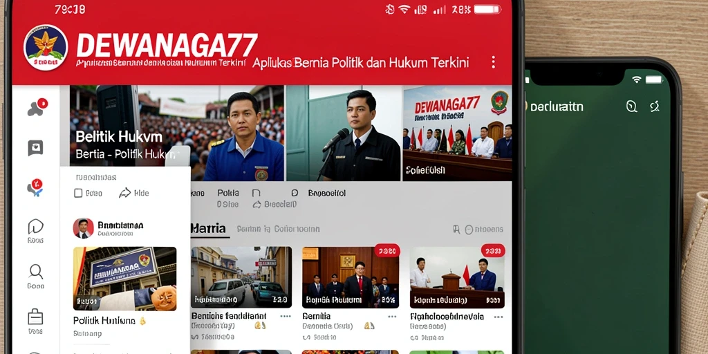 Antarmuka aplikasi DEWANAGA77 menampilkan berita politik dan hukum terkini