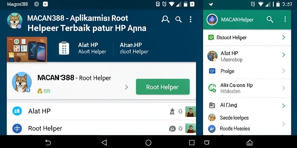 Tampilan antarmuka aplikasi Root Helper MACAN388 yang intuitif.