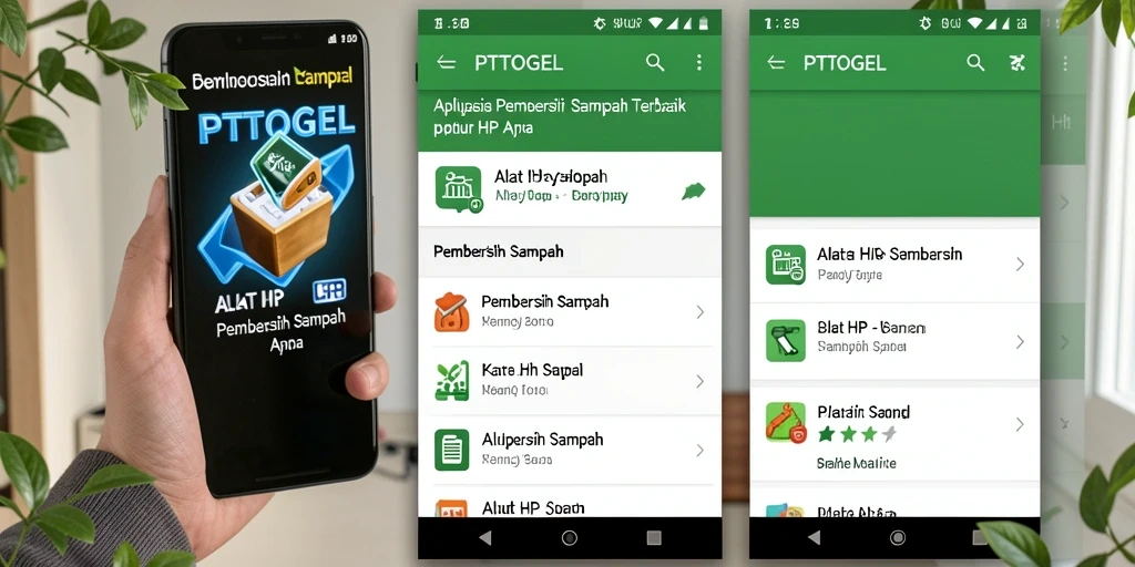 Antarmuka utama aplikasi Pembersih Sampah PTTOGEL yang ramah pengguna.