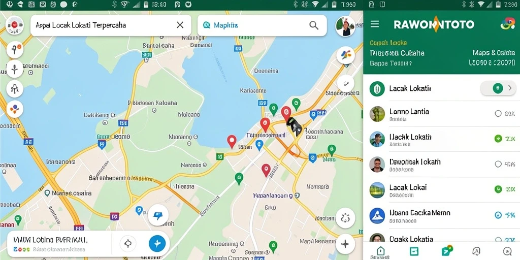 Antarmuka aplikasi RAWONTOTO yang mudah digunakan untuk pelacakan lokasi.