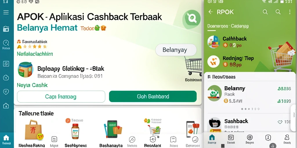 Antarmuka aplikasi RPOK dengan fitur cashback yang user-friendly.